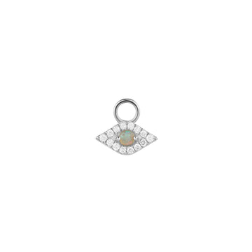 Helene | Diamond and Opal Evil Eye Earring Charm